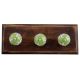 Pea Green Leaf Ceramic Wooden Hooks